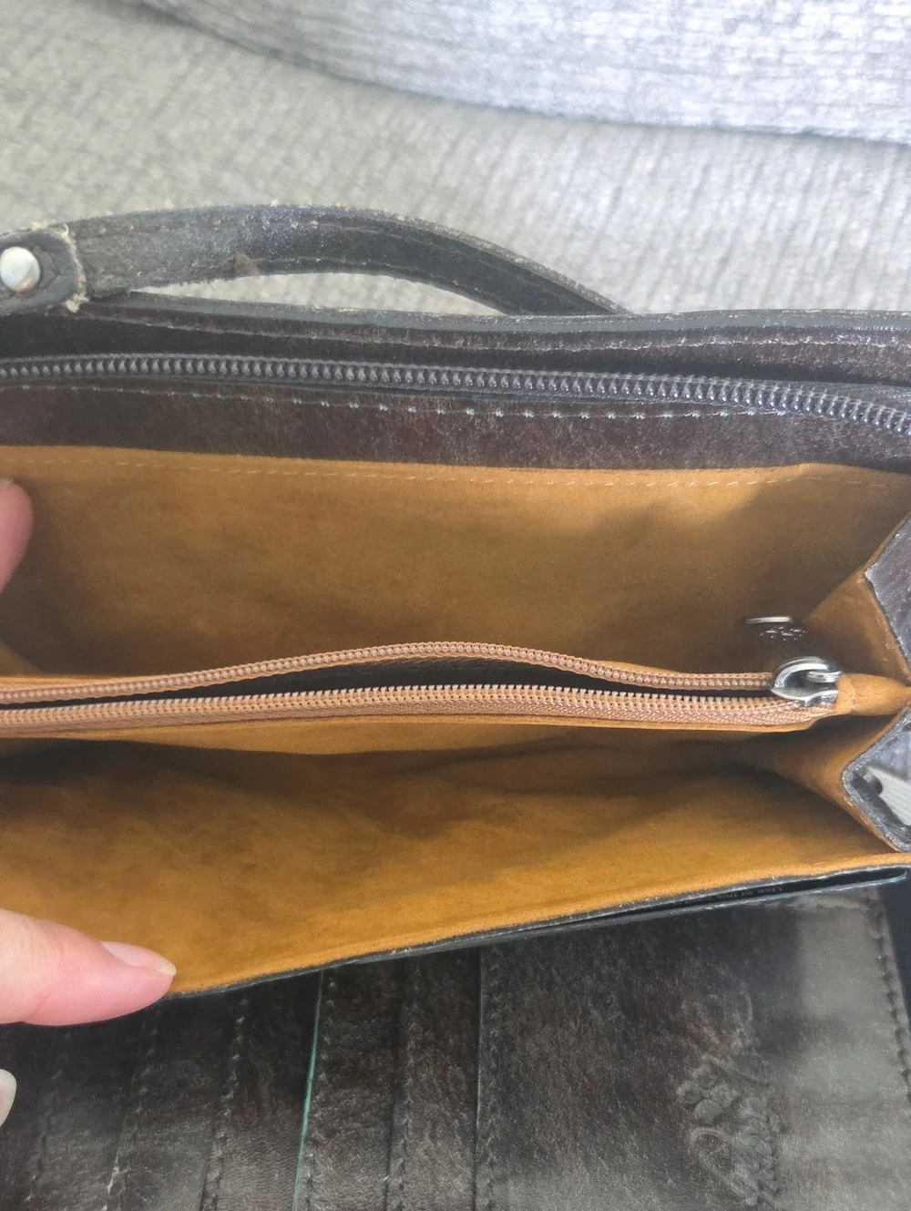 Patricia Nash Albarese Tooled Leather Turquoise Crossbody Bag
